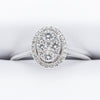 18ct White Gold Oval Diamond Halo Cluster Ring Engagement Ring