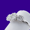 18ct White Gold 1.00ct Trilogy Cluster Diamond Engagement Ring