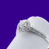 9ct White Gold .54ct Round Brilliant Solitare Pave Halo Diamond Ring