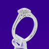 9ct White Gold .25ct Cushion shaped Princess & Brilliant cut Diamond Ring