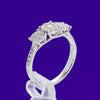 9ct White Gold .31ct Trilogy Cluster with Channel set shoulders