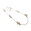 STERLING SILVER & ROSE GOLD PLATED GRADUATED BOLAS POPCORN 64CM NECKLET