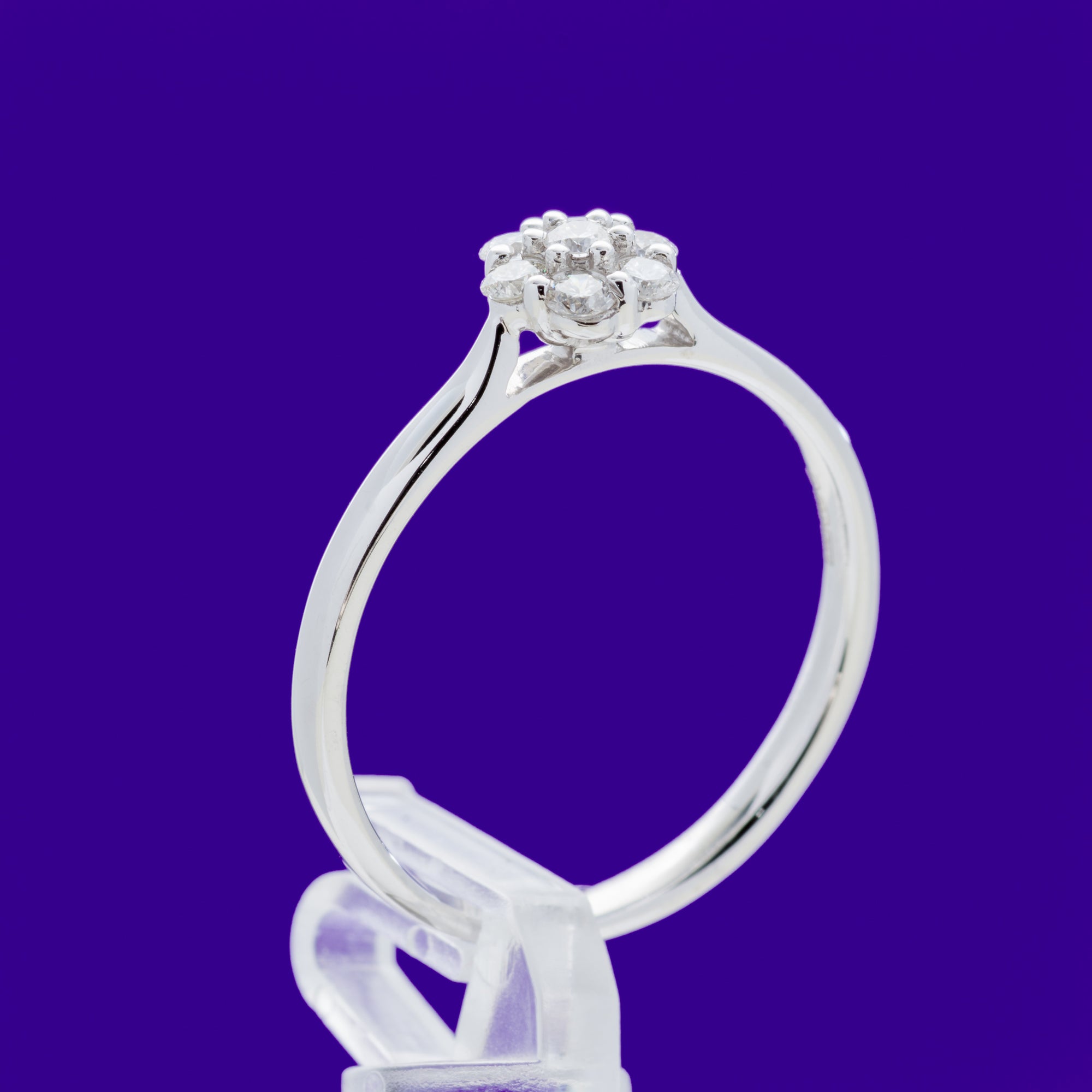 18ct White Gold .25ct Daisy Cluster Diamond Ring