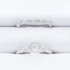 9ct White Gold .60ct Solitare Halo with pave twisted shoulders and matching Wedding band
