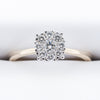 9ct Yellow Gold .33ct Solitare Cluster Diamond Ring