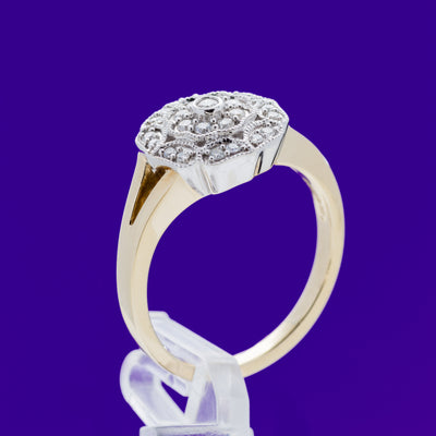9ct Yellow Gold .20ct Vintage set Diamond Ring