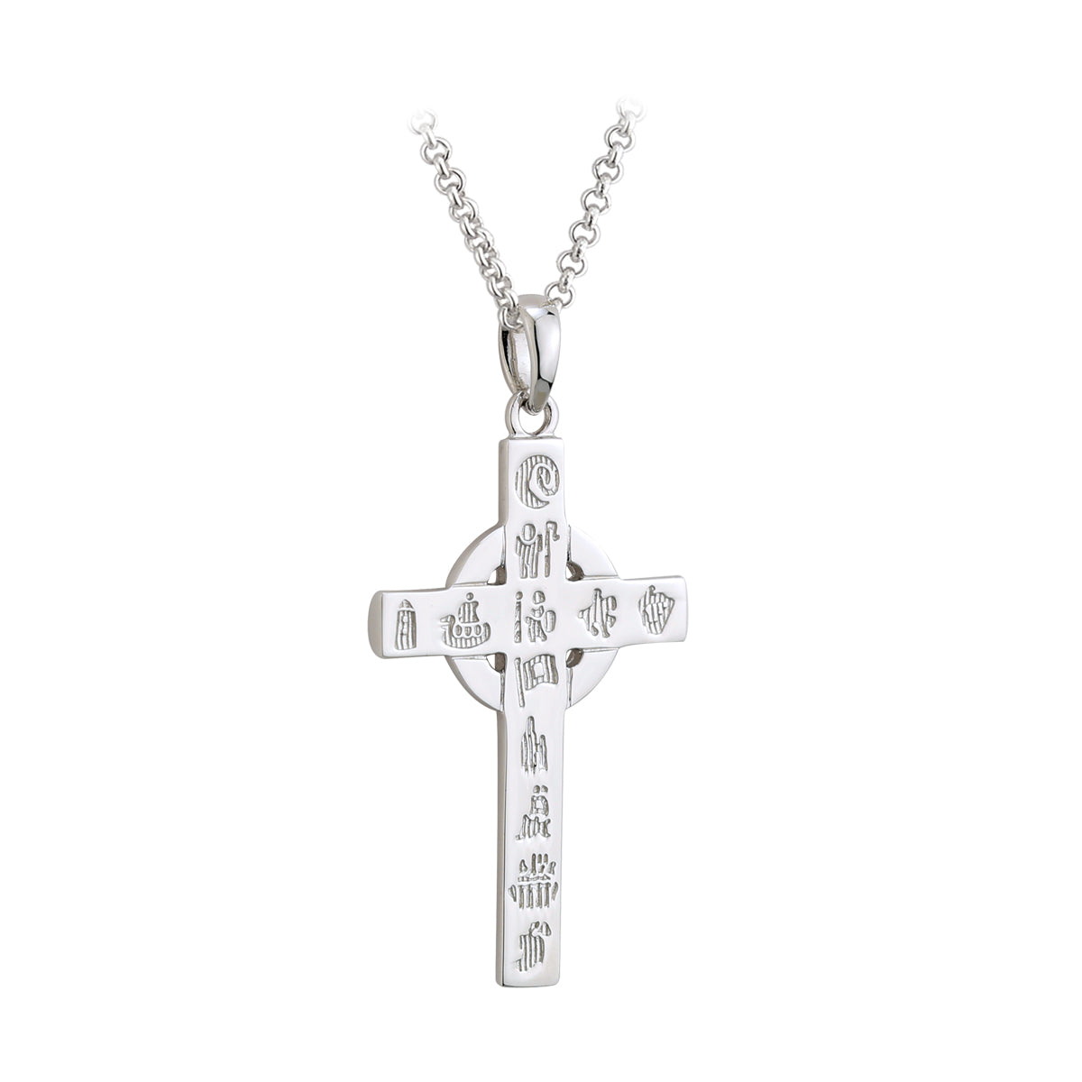 STERLING SILVER HISTORY OF IRELAND CROSS PENDANT