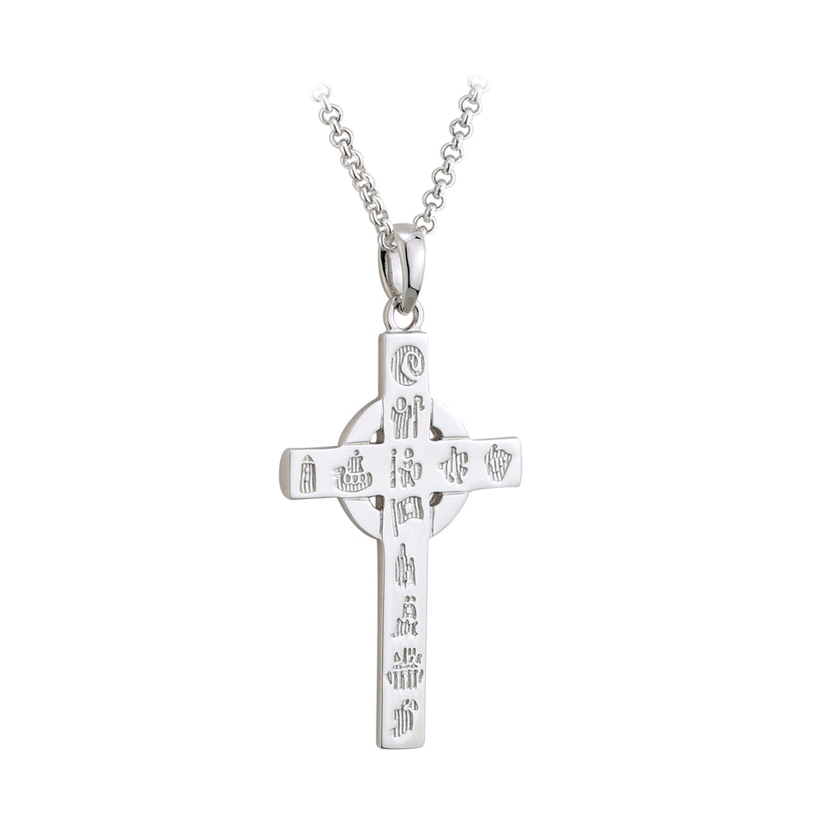 STERLING SILVER HISTORY OF IRELAND CROSS PENDANT