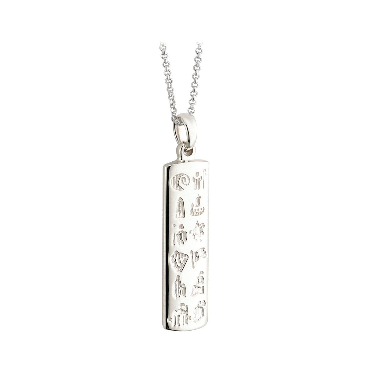 STERLING SILVER HISTORY OF IRELAND INGOT PENDANT