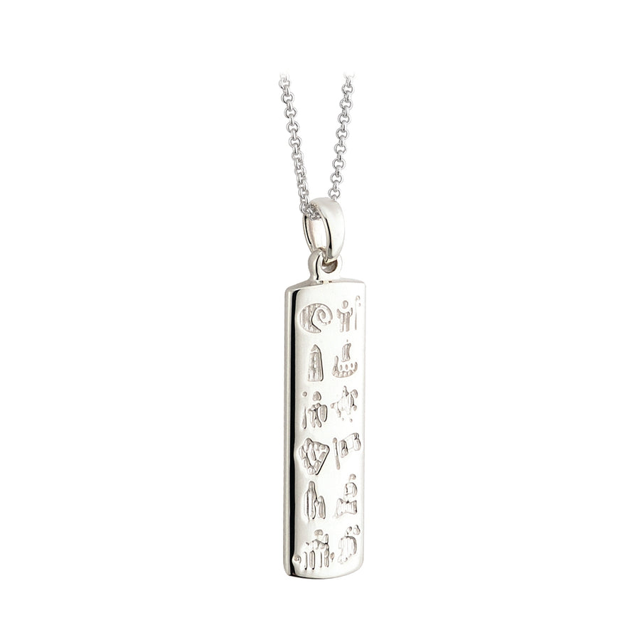 STERLING SILVER HISTORY OF IRELAND INGOT PENDANT