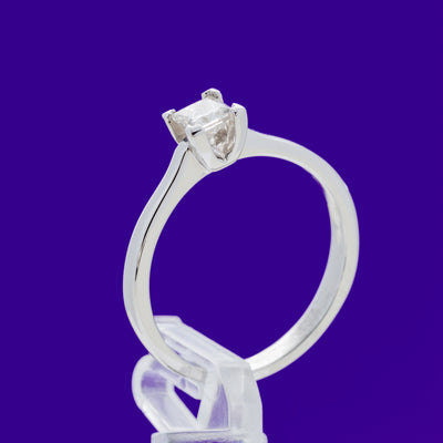 9ct White Gold .25ct Princess Cut Solitaire Diamond Ring